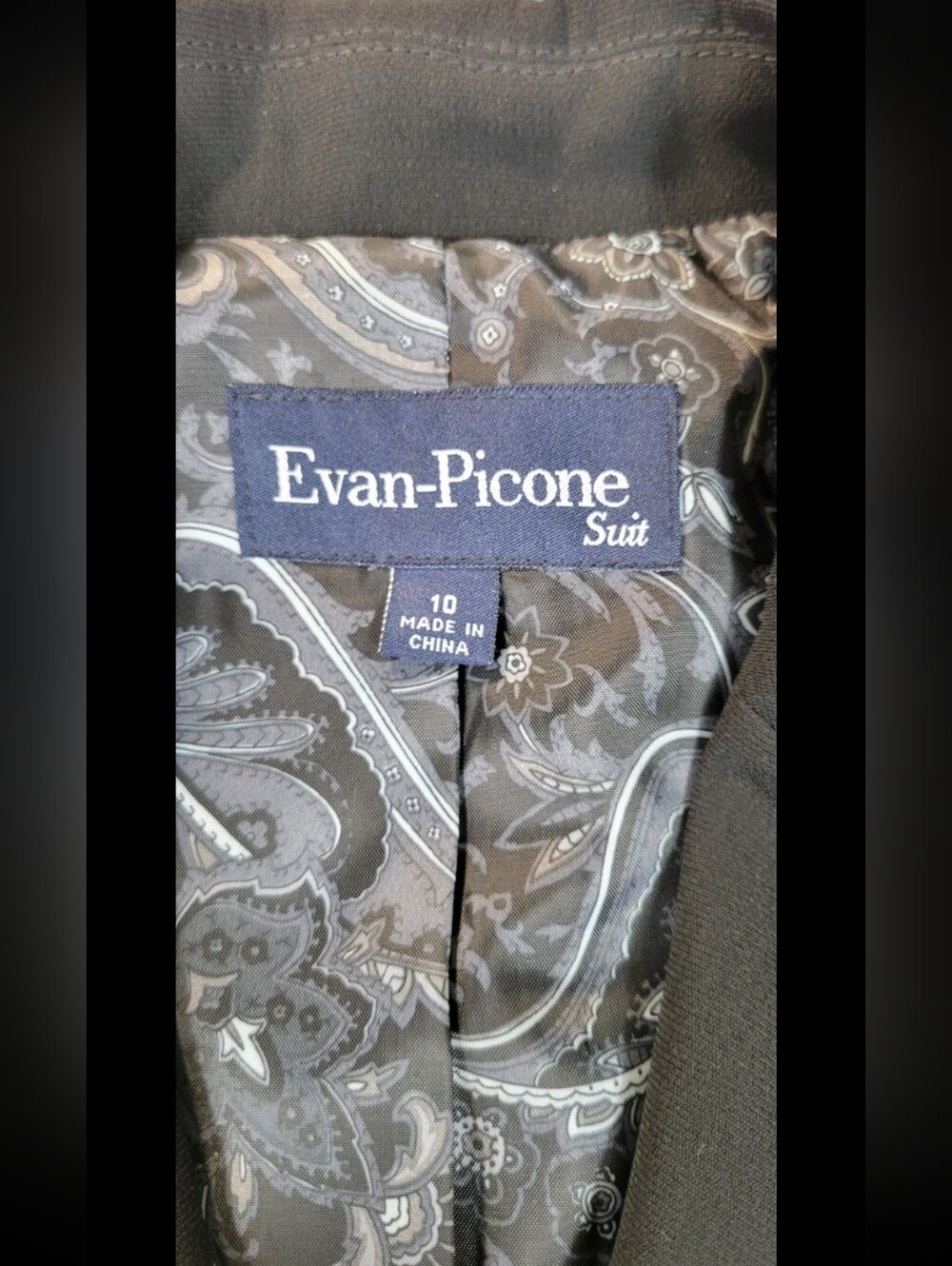 Evan-Picone Womens Black 2 Pice Suit Size 10 Tailored 3 Btn Jacket Pencil Skirt - Picture 3 of 11